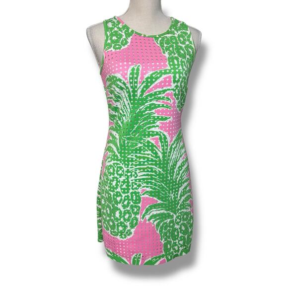 Lilly Pulitzer Perla Pineapple Laser Cut Shift Dress Size XS - Picture 1 of 7